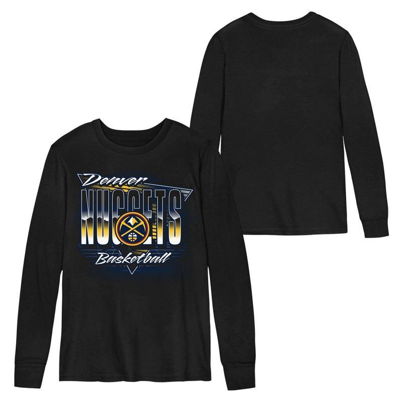 slide 1 of 3, NBA Denver Nuggets Kids' Black Long Sleeve T-Shirt - XL, 1 ct