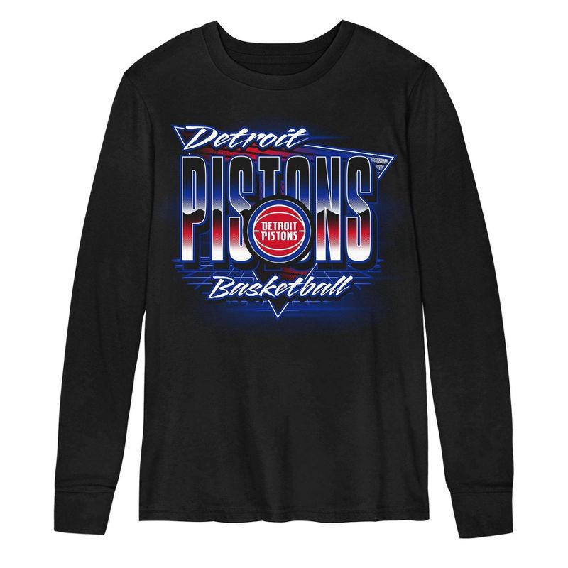 slide 2 of 3, NBA Detroit Pistons Kids' Black Long Sleeve T-Shirt - XL, 1 ct