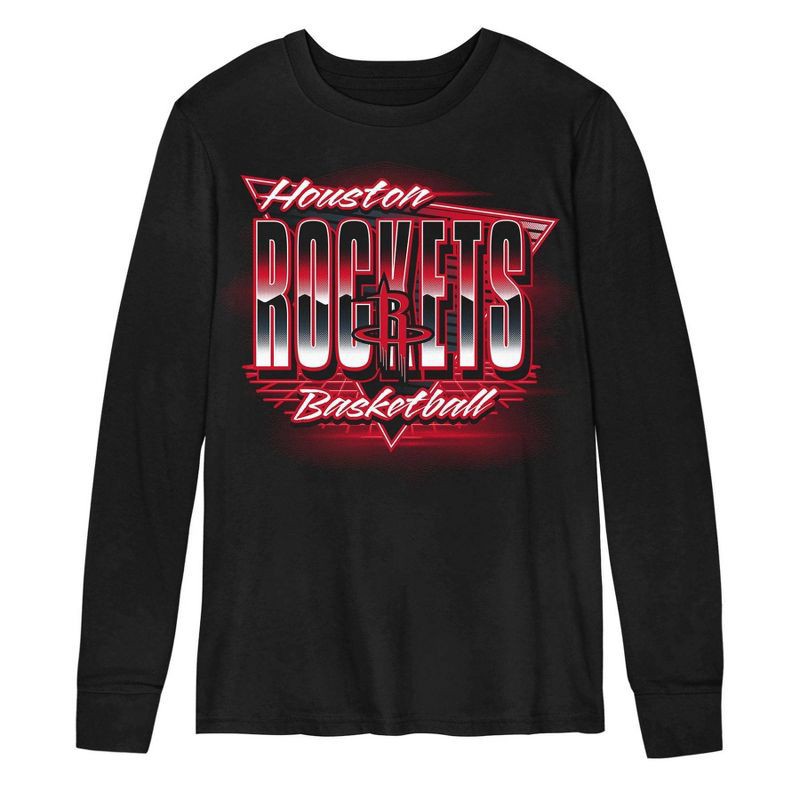 slide 2 of 3, NBA Houston Rockets Kids' Black Long Sleeve T-Shirt - S, 1 ct