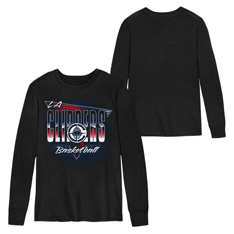 slide 1 of 3, NBA Los Angeles Clippers Kids' Black Long Sleeve T-Shirt - M, 1 ct