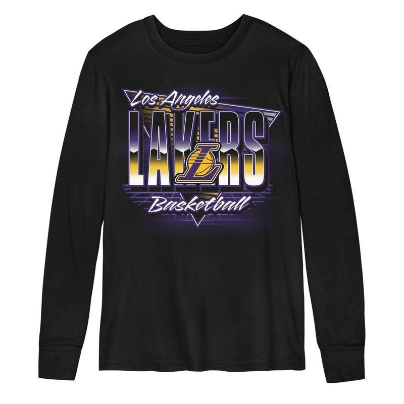 slide 2 of 3, NBA Los Angeles Lakers Kids' Black Long Sleeve T-Shirt - XS, 1 ct