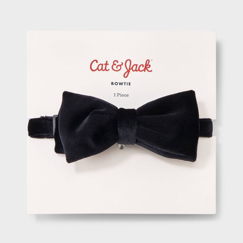 slide 2 of 3, Boys' Holiday Velvet Bow Tie - Cat & Jack™ Black, 1 ct