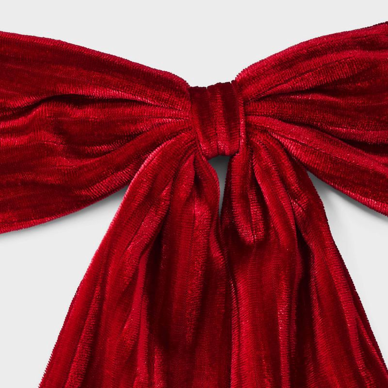 slide 3 of 3, Girls' Holiday Velvet Bow Barrette - Cat & Jack™ Red, 1 ct