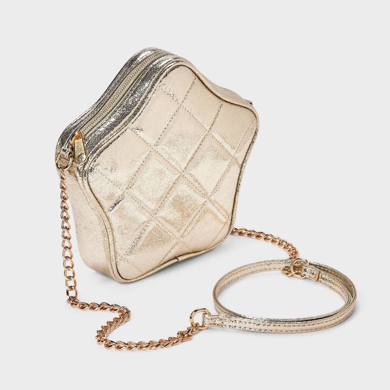 slide 2 of 4, Girls' Metallic Star Crossbody Bag - Cat & Jack™ Gold, 1 ct