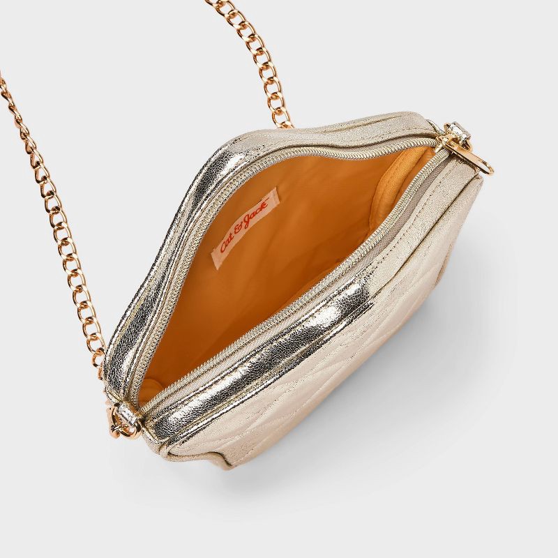 slide 3 of 4, Girls' Metallic Star Crossbody Bag - Cat & Jack™ Gold, 1 ct