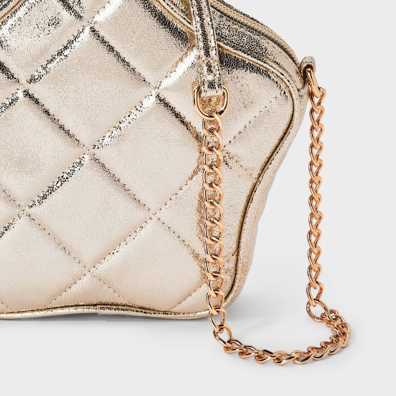 slide 4 of 4, Girls' Metallic Star Crossbody Bag - Cat & Jack™ Gold, 1 ct
