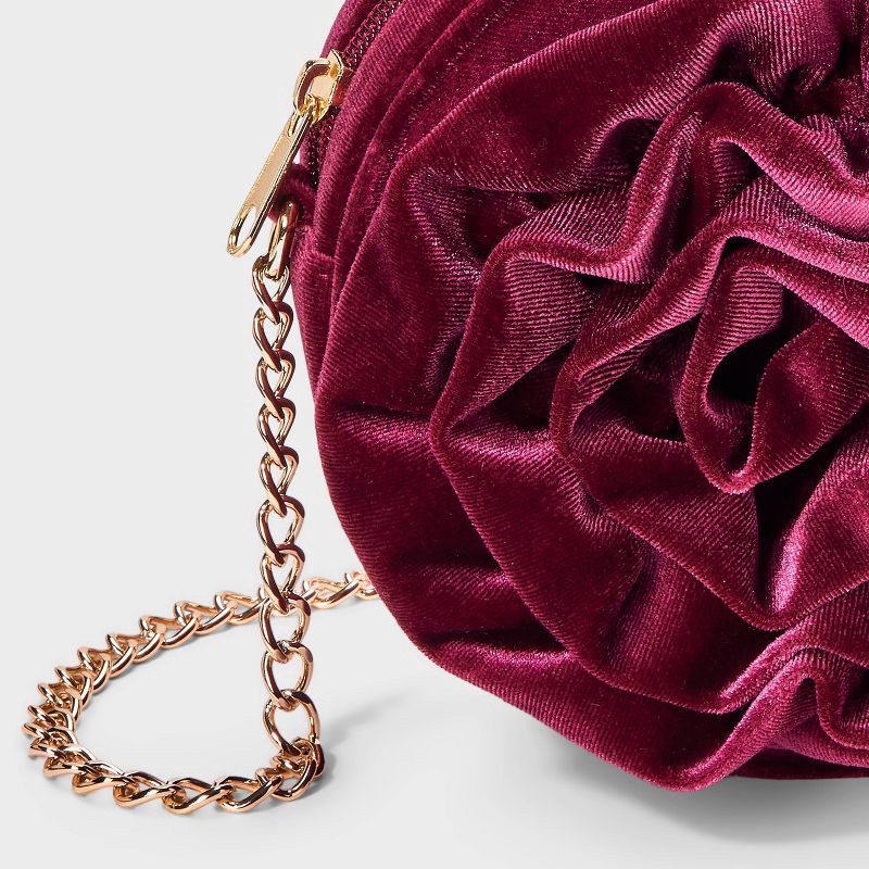 slide 4 of 4, Girls' Holiday Velvet Crossbody Bag - Cat & Jack™ Red, 1 ct