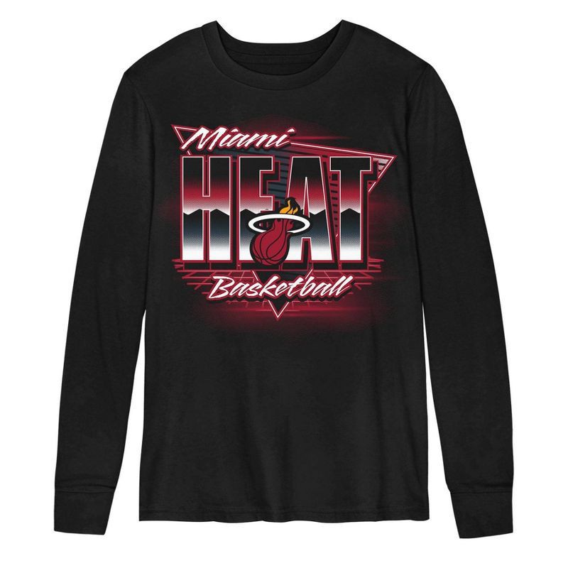 slide 2 of 3, NBA Miami Heat Kids' Black Long Sleeve T-Shirt - XS, 1 ct