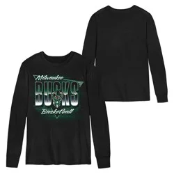 NBA Milwaukee Bucks Kids' Black Long Sleeve T-Shirt - XL