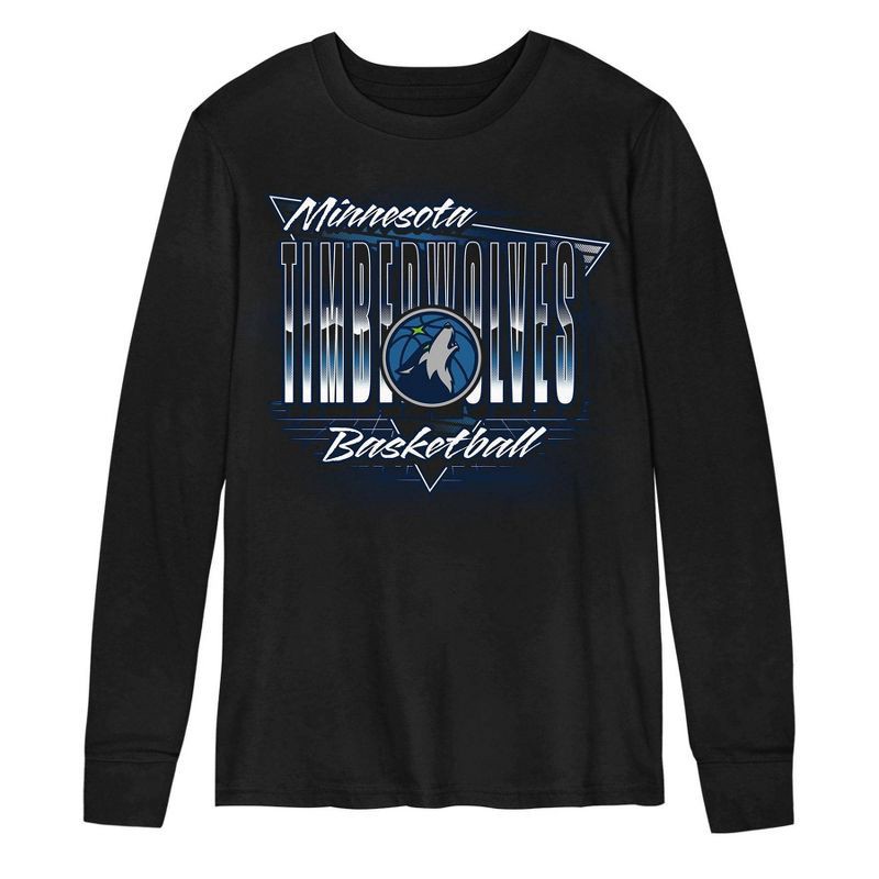 slide 2 of 3, NBA Minnesota Timberwolves Kids' Black Long Sleeve T-Shirt - XL, 1 ct