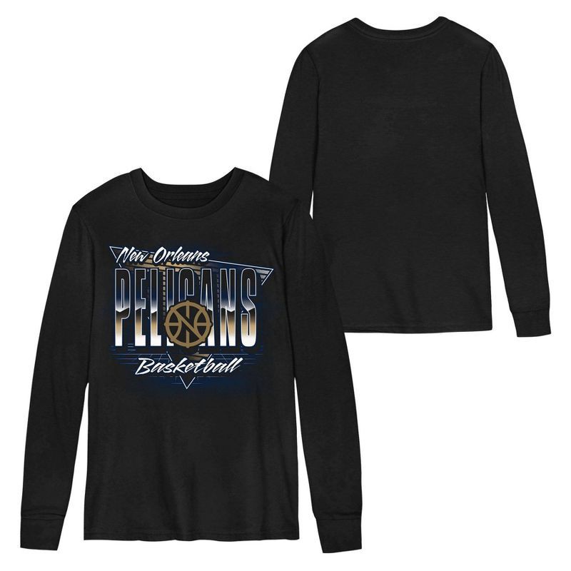 slide 1 of 3, NBA New Orleans Pelicans Kids' Black Long Sleeve T-Shirt - L, 1 ct