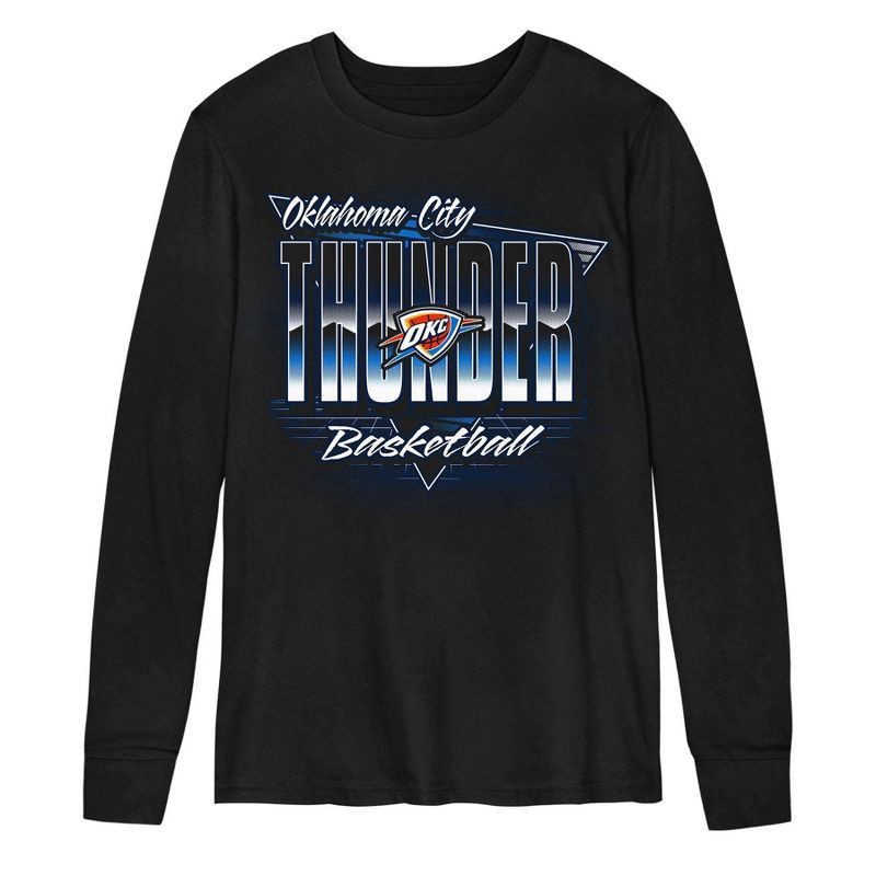 slide 2 of 3, NBA Oklahoma City Thunder Kids' Black Long Sleeve T-Shirt - XS, 1 ct
