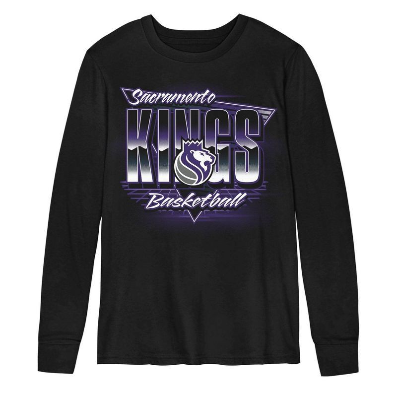 slide 2 of 3, NBA Sacramento Kings Kids' Black Long Sleeve T-Shirt - XS, 1 ct