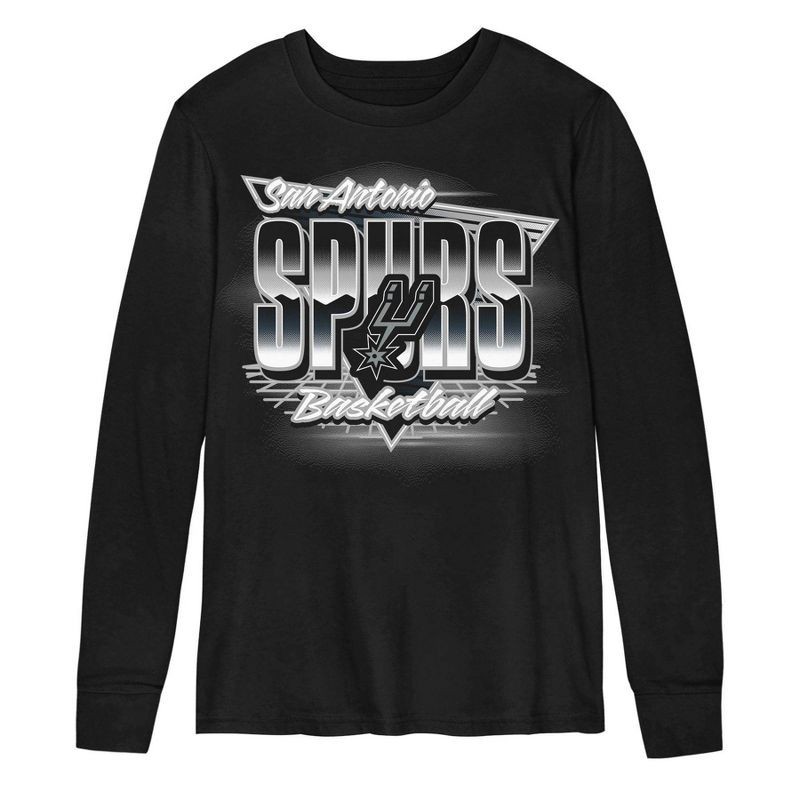 slide 2 of 3, NBA San Antonio Spurs Kids' Black Long Sleeve T-Shirt - M, 1 ct