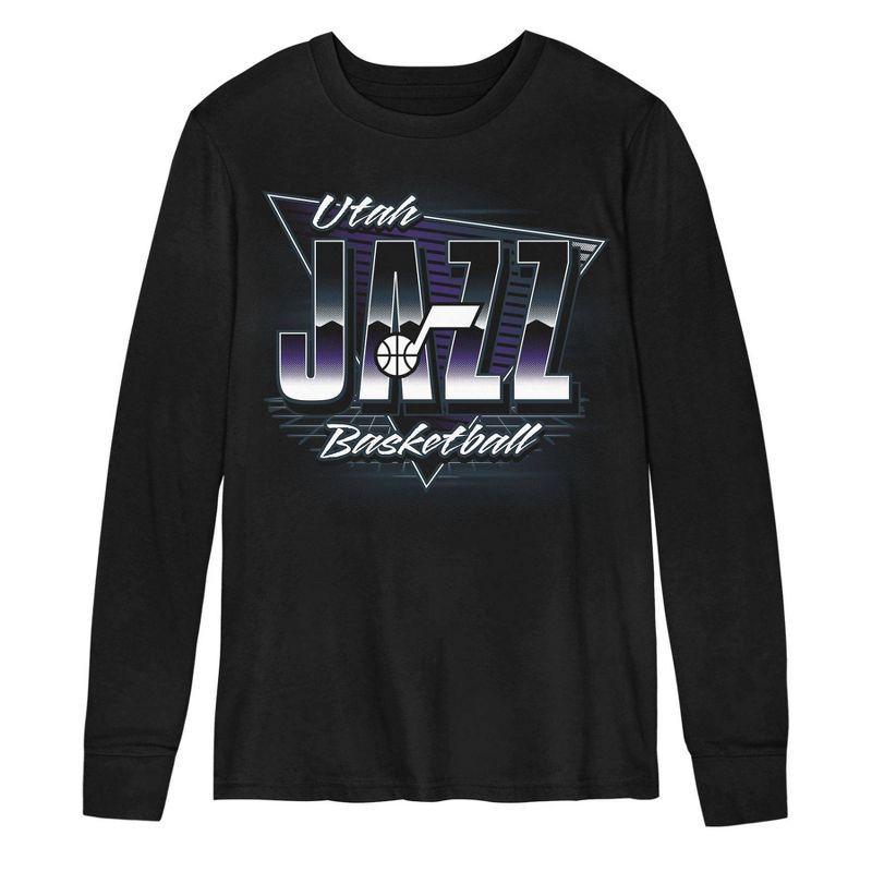 slide 2 of 3, NBA Utah Jazz Kids' Black Long Sleeve T-Shirt - M, 1 ct