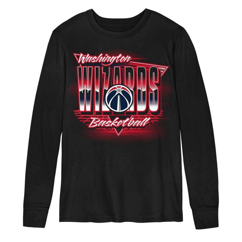 slide 2 of 3, NBA Washington Wizards Kids' Black Long Sleeve T-Shirt - S, 1 ct