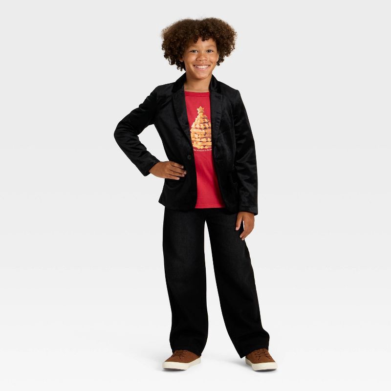 slide 3 of 3, Boys' Holiday Velvet Suit Jacket - Cat & Jack™ Black 14, 1 ct