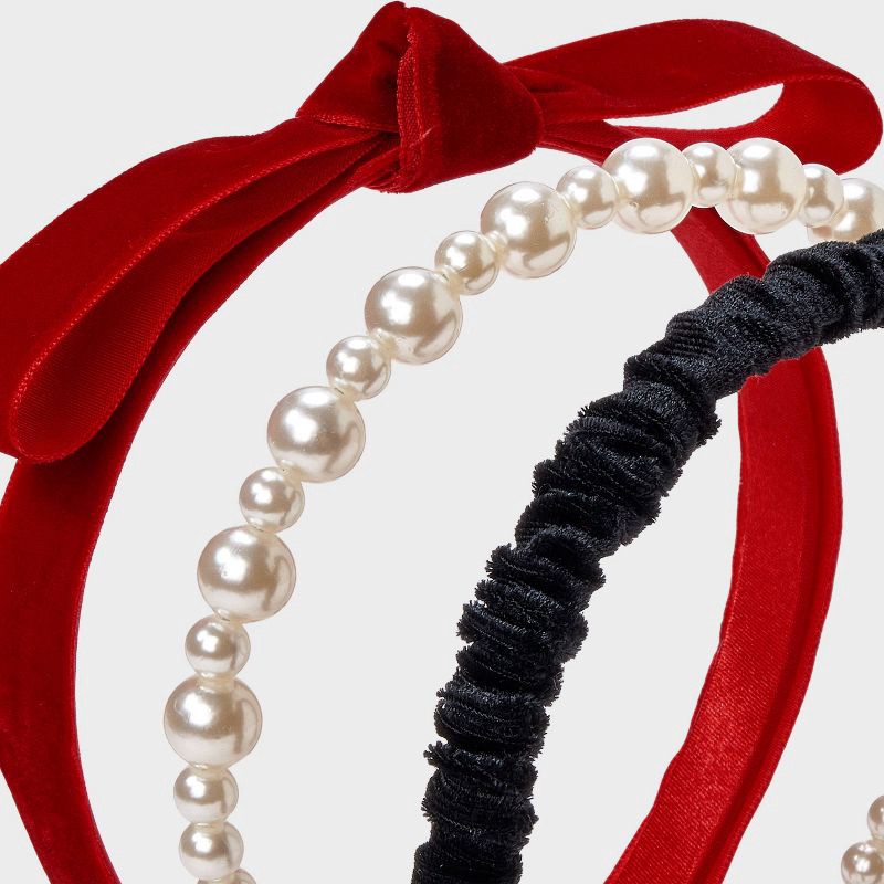 slide 3 of 3, Girls' 3pk Holiday Headband Set - Cat & Jack™, 3 ct