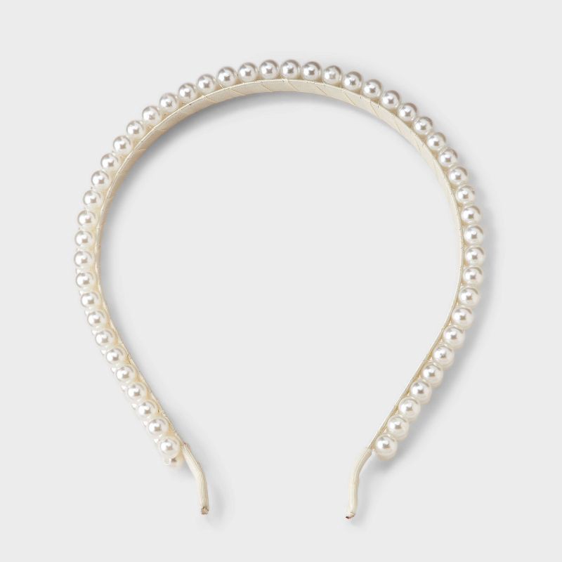slide 2 of 3, Girls' Pearl Headband - art class™ Ivory, 1 ct