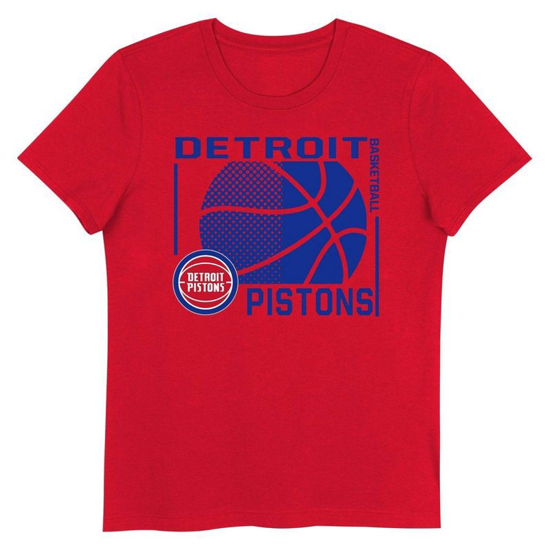 slide 2 of 3, NBA Detroit Pistons Kids' Short Sleeve Crewneck T-Shirt - S, 1 ct