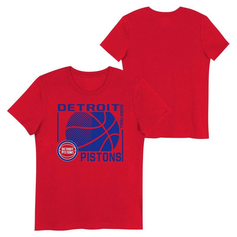 slide 1 of 3, NBA Detroit Pistons Kids' Short Sleeve Crewneck T-Shirt - S, 1 ct