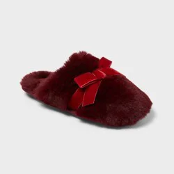Kids' Amoret Plush Scuff Slippers - Cat & Jack™ Red 2-3