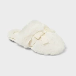 Kids' Amoret Plush Scuff Slippers - Cat & Jack™ White 2-3