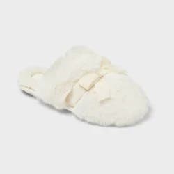 Kids' Amoret Plush Scuff Slippers - Cat & Jack™ White 2-3