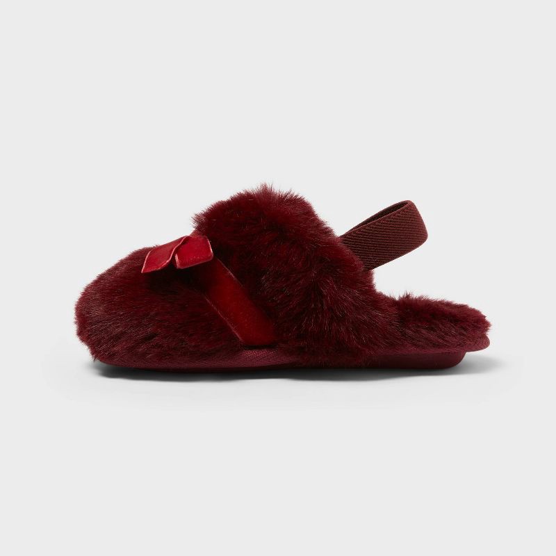 slide 2 of 4, Toddler Adler Plush Scuff Slippers - Cat & Jack™ Red 7T-8T, 1 ct