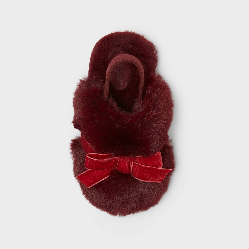 slide 3 of 4, Toddler Adler Plush Scuff Slippers - Cat & Jack™ Red 7T-8T, 1 ct