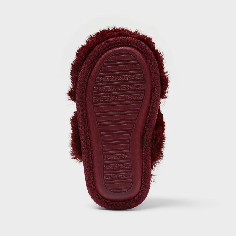 slide 4 of 4, Toddler Adler Plush Scuff Slippers - Cat & Jack™ Red 7T-8T, 1 ct