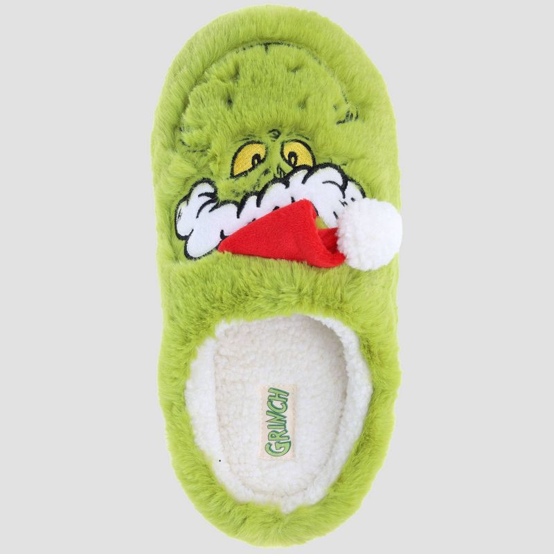 slide 4 of 5, The Grinch Women's Slide Slippers - Green M, 1 ct