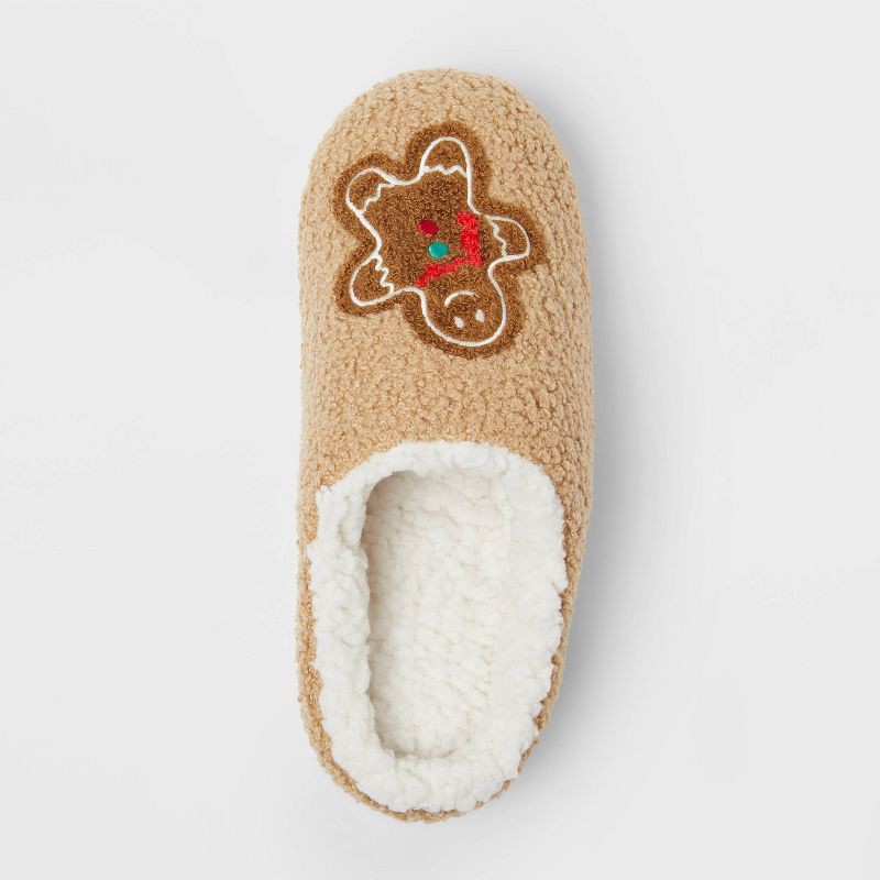 slide 3 of 5, Adult Gingerbread Scuff Slippers - Wondershop™ Camel M, 1 ct