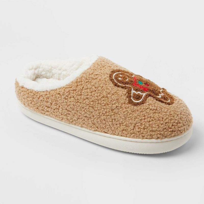 slide 5 of 5, Adult Gingerbread Scuff Slippers - Wondershop™ Camel M, 1 ct