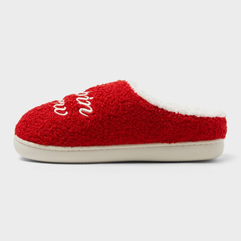 slide 2 of 5, Adult Cabin Crew Scuff Slippers - Wondershop™ Red L, 1 ct