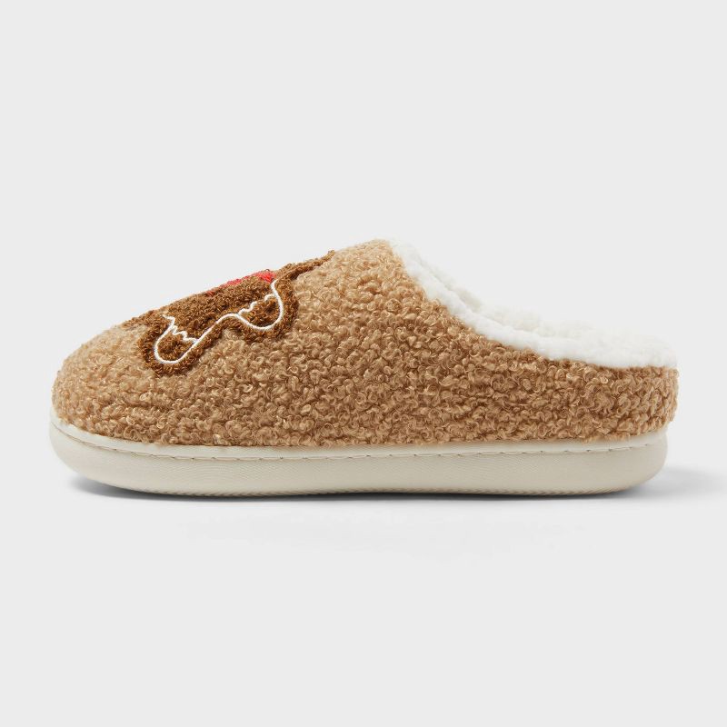 slide 2 of 5, Kids' Gingerbread Scuff Slippers - Wondershop™ Camel 4-5, 1 ct