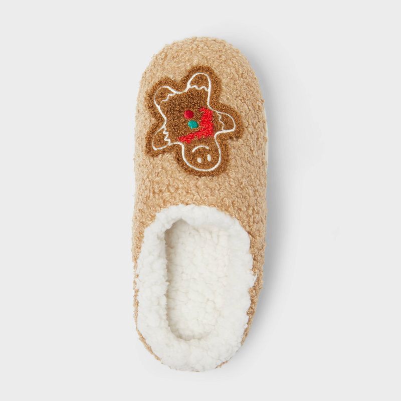 slide 3 of 5, Kids' Gingerbread Scuff Slippers - Wondershop™ Camel 6-7, 1 ct