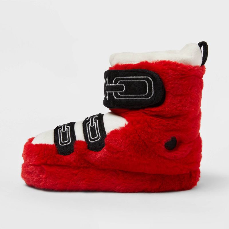 slide 2 of 4, Kids' Ski Bootie Slippers - Wondershop™ Red 6-7, 1 ct