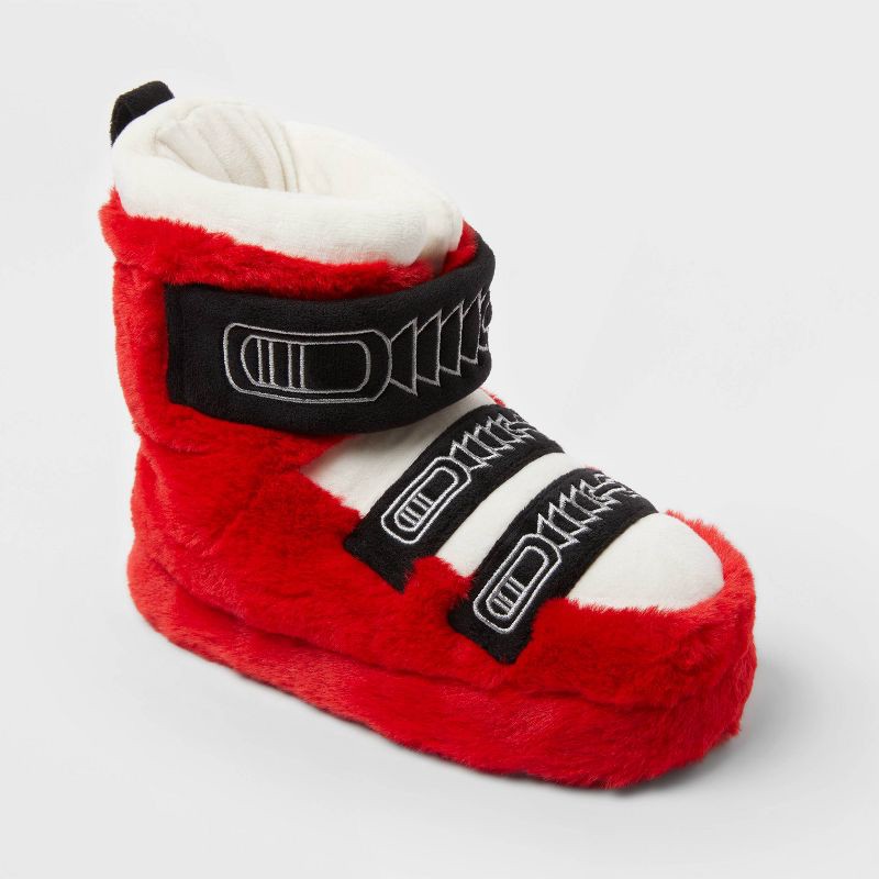 slide 1 of 4, Kids' Ski Bootie Slippers - Wondershop™ Red 6-7, 1 ct