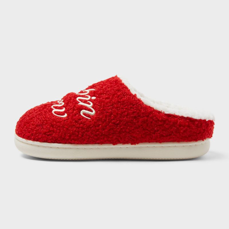 slide 2 of 5, Kids' Cabin Crew Scuff Slippers - Wondershop™ Red 6-7, 1 ct