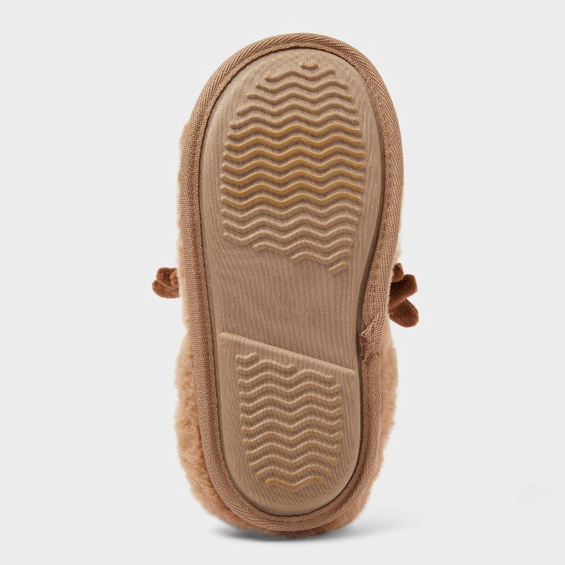 slide 4 of 4, Kids' Reindeer Scuff Slippers - Wondershop™ Brown 13-1, 1 ct