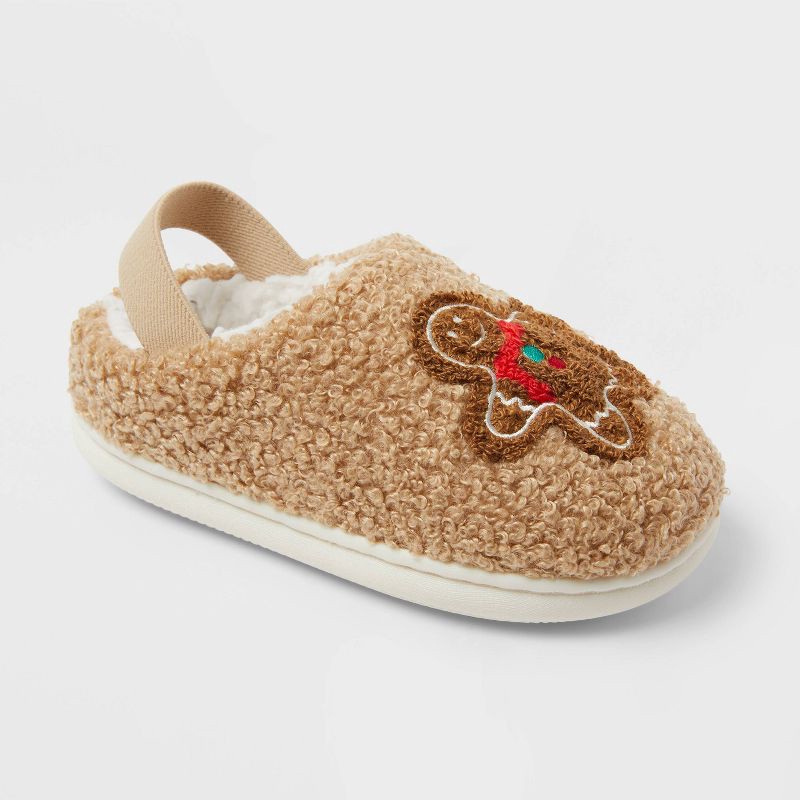 slide 5 of 5, Toddler Gingerbread Scuff Slippers - Wondershop™ Camel 9T-10T, 1 ct