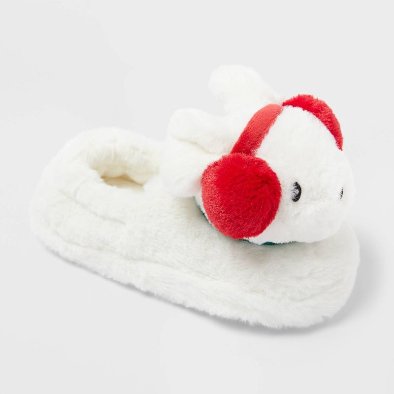 slide 1 of 4, Toddler Winter Mouse Scuff Slippers - Wondershop™ Ivory 11T-12T, 1 ct
