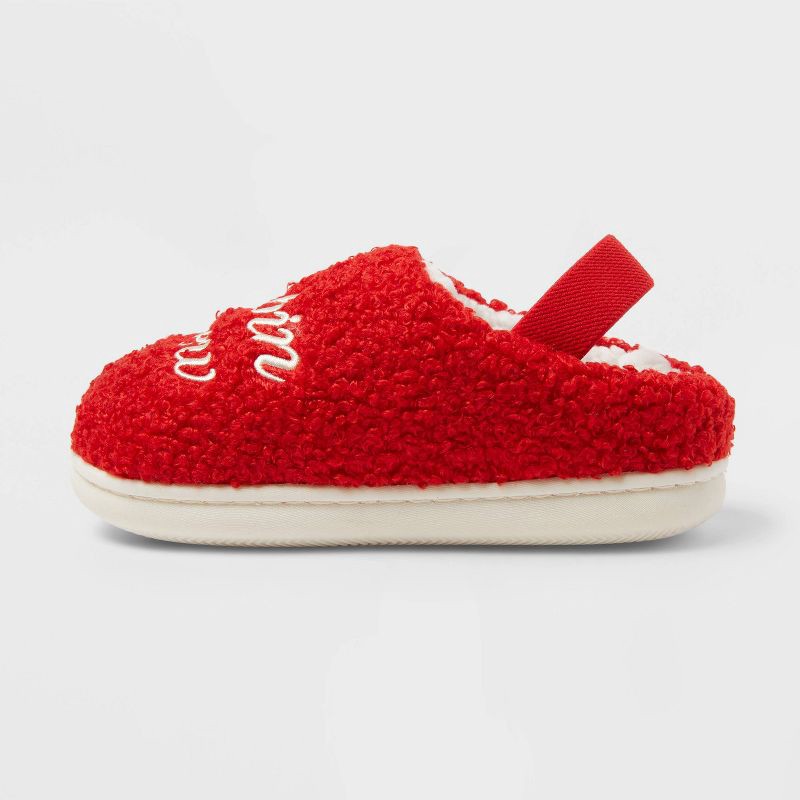 slide 2 of 5, Toddler Cabin Crew Scuff Slippers - Wondershop™ Red 5T-6T, 1 ct