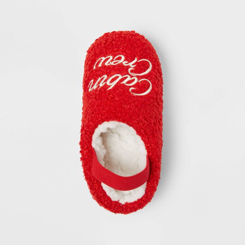 slide 3 of 5, Toddler Cabin Crew Scuff Slippers - Wondershop™ Red 11T-12T, 1 ct