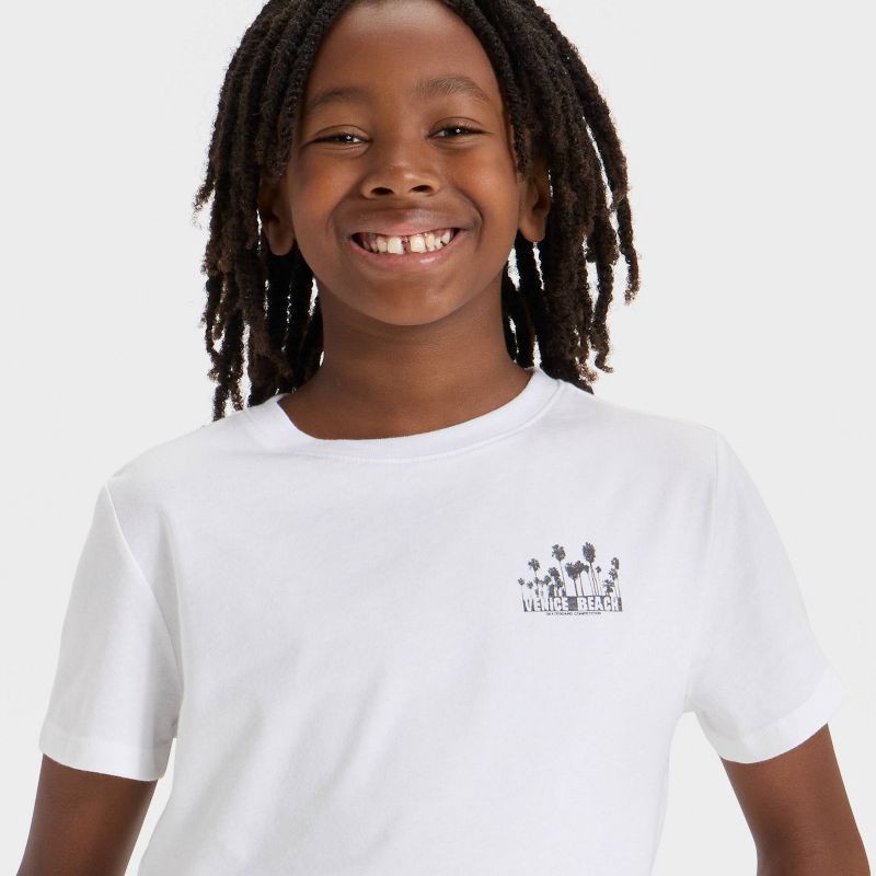 slide 2 of 4, Boys' Short Sleeve 'Venice Beach' Graphic T-Shirt - Cat & Jack™ Off-White S, 1 ct