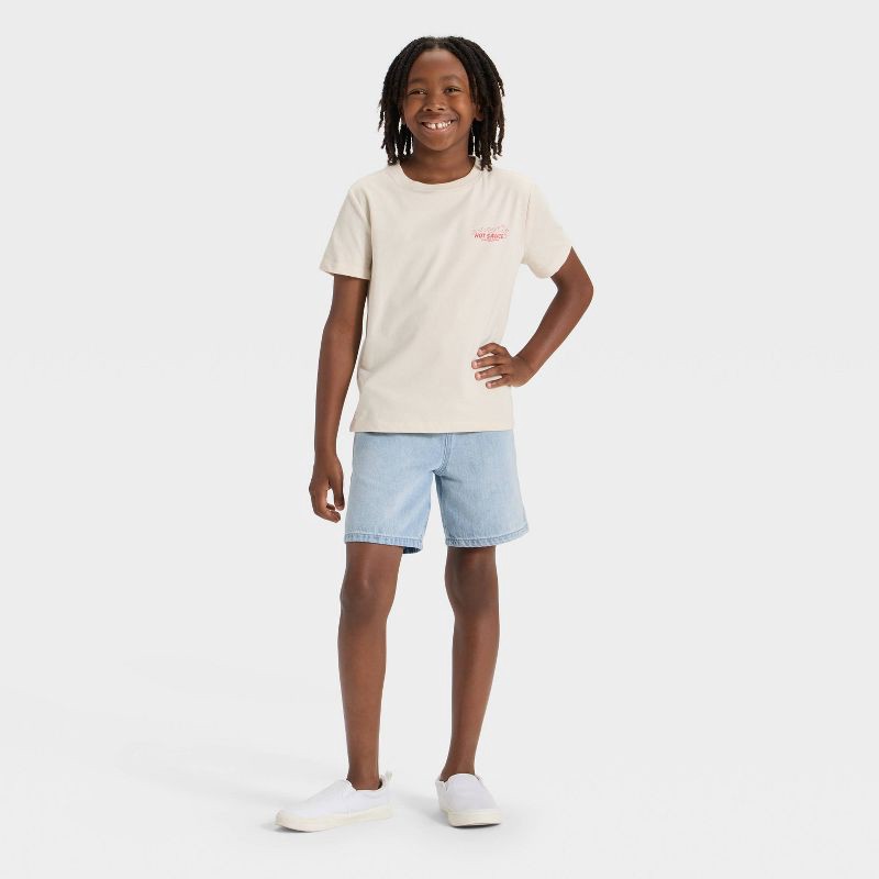 slide 4 of 4, Boys' Short Sleeve 'Hot Sauce' Graphic T-Shirt - Cat & Jack™ Heather Beige XL, 1 ct