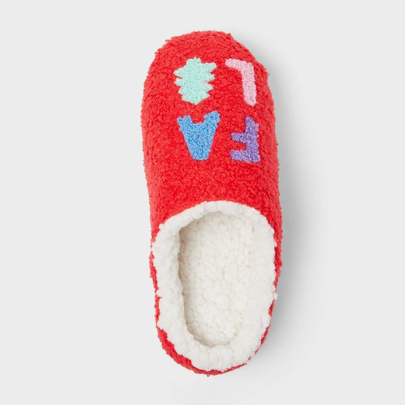 slide 4 of 5, Women's Shona Santa Baby Scuff Slippers - Wild Fable™ Red L, 1 ct