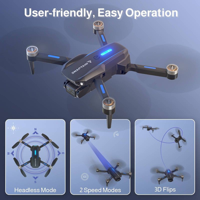 slide 4 of 8, Snaptain S5C Elite 2MP Camera Drone with Remote Control: Wi-Fi Video, Beginner Level, 1 ct