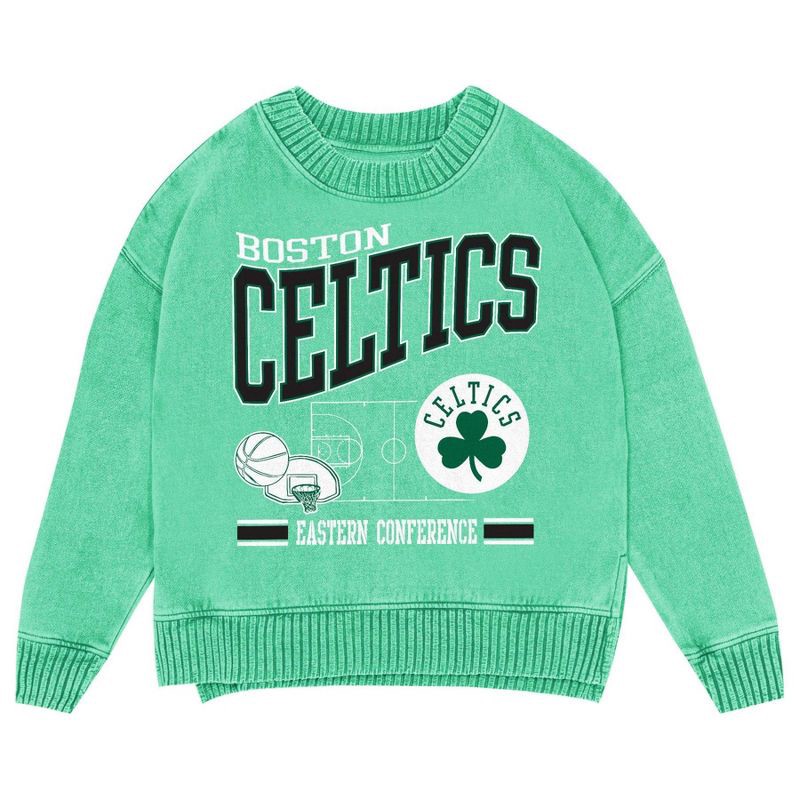 slide 2 of 3, NBA Boston Celtics Kids' Crew Fleece Sweatshirt - S, 1 ct